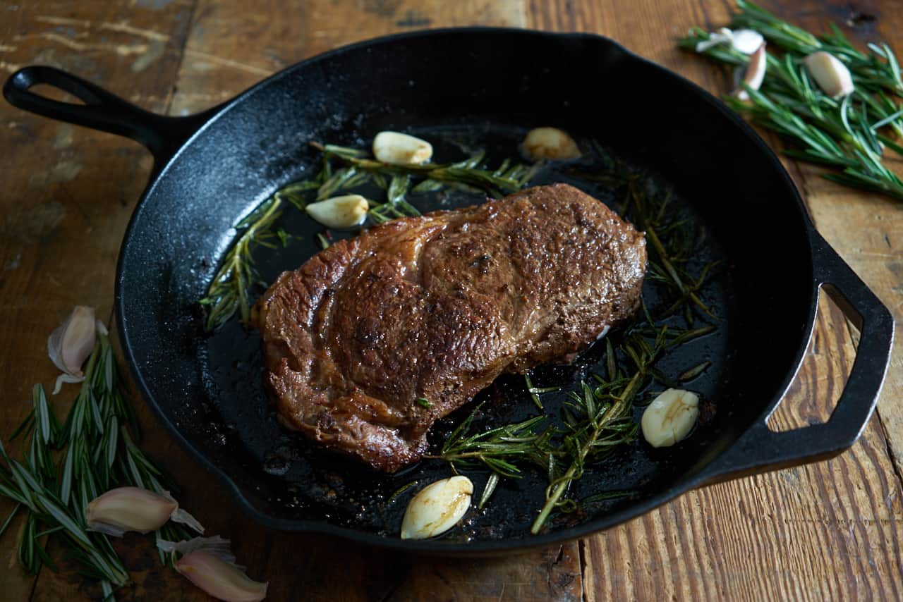 Pan-Seared, Butter-Basted Thick-Cut Steak Recipe